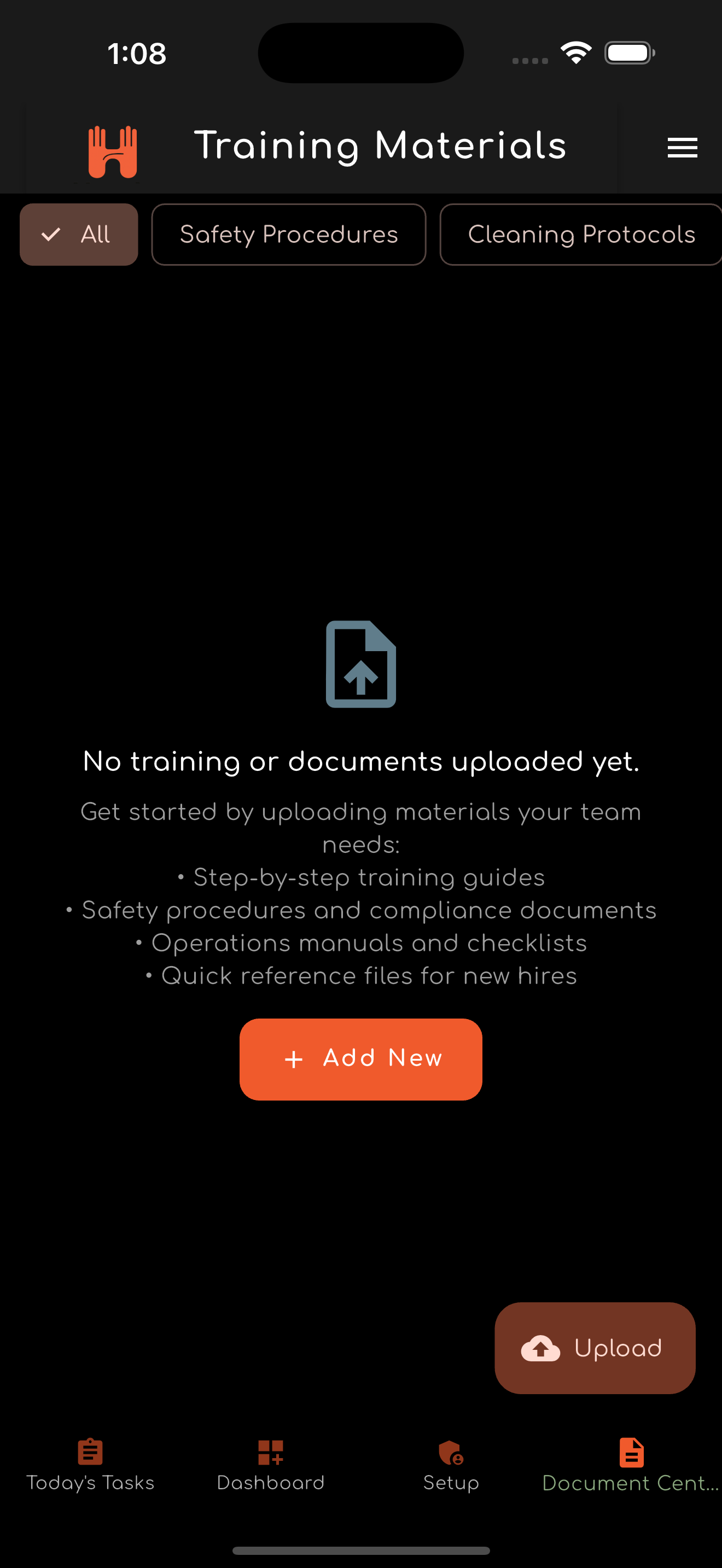 Documents & Training feature screenshot
